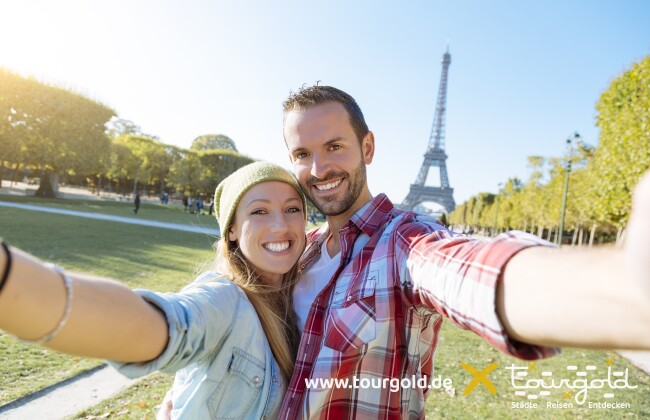 Paris Eiffelturm Paar Selfie