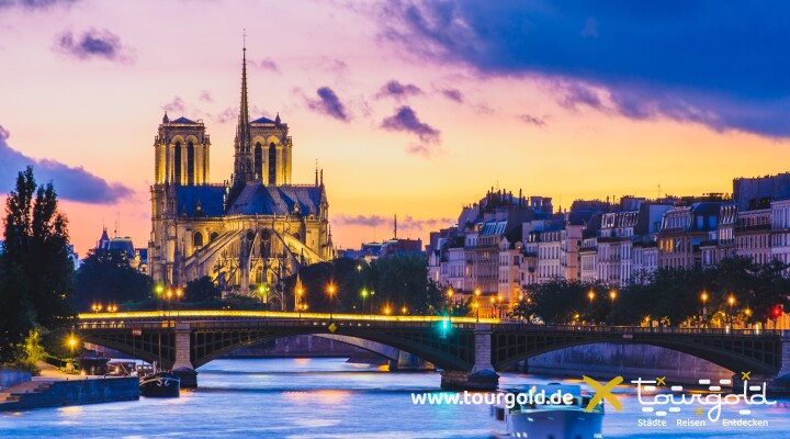Paris Seine Notre Dame Sonnenuntergang