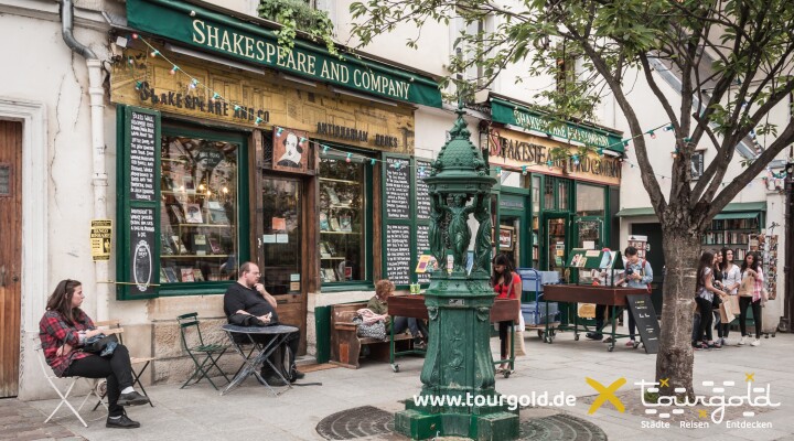 Paris Shakespeare und Company Wallace Brunnen